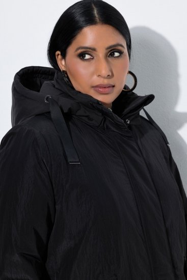 Ulla Popken 853351 Chaqueta acolchada Sympatex impermeable con capucha Negro - Chaquetas - Chaquetas para mujer en tallas grandes