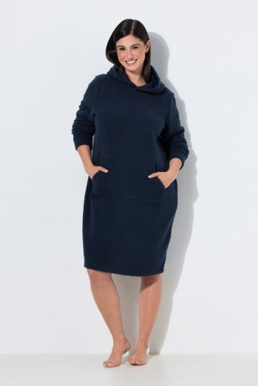 Ulla Popken 853353 Vestido de estar en casa con capucha Azul marino - Pijamas/ropa de estar en casa - 