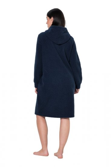 Ulla Popken 853353 Vestido de estar en casa con capucha Azul marino - Pijamas/ropa de estar en casa - 