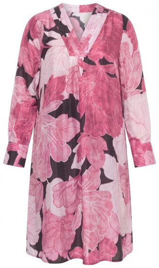 Ulla Popken 853426 Vestido de flores Ciruela - Vestidos midi - Vestidos midi de talla grande