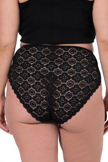 Ulla Popken 853495 Bragas de flores pack de 3 Negro - Bragas - 