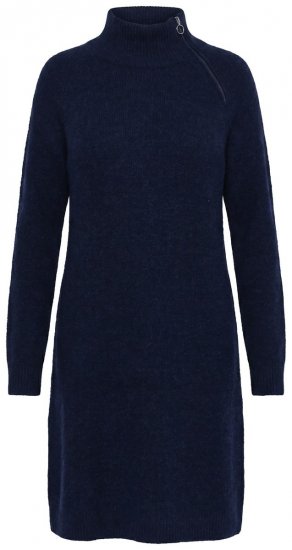 Ulla Popken 853504 Vestido de punto con cuello alto Azul marino - Vestidos - Vestidos para todas las tallas