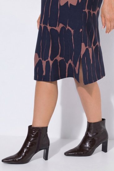 Ulla Popken 853590 Vestido de jersey estampado con manga 3/4 Azul marino - Vestidos - Vestidos para todas las tallas