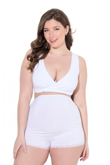Ulla Popken 853631 Bragas premamá con encaje Blanco - Bragas - 