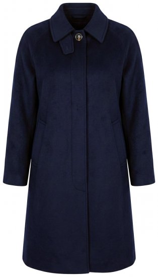 Ulla Popken 853646 Abrigo de lana con cuello camisero Azul marino - Abrigos - Abrigos de talla grande