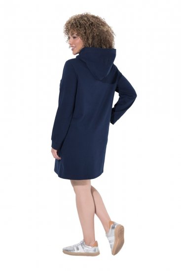 Ulla Popken 853652 Vestido de terciopelo con capucha Azul marino - Vestidos de noche - Vestidos de fiesta de gran talla