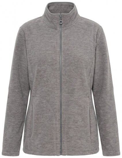 Ulla Popken 853668 Chaqueta polar con cuello alto Gris - Ropa de lana - 