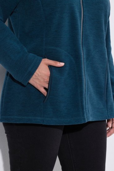Ulla Popken 853668 Chaqueta polar con cuello alto Petróleo - Ropa de lana - 