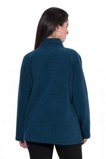 Ulla Popken 853668 Chaqueta polar con cuello alto Petróleo - Ropa de lana - 