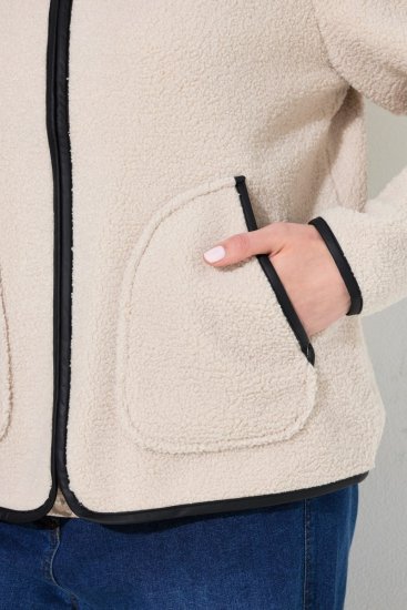 Ulla Popken 853685 Chaqueta teddy Champán - Chaquetas - Chaquetas para mujer en tallas grandes