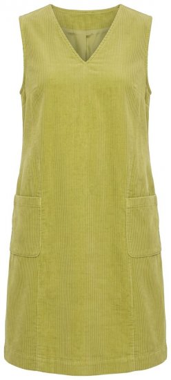Ulla Popken 853697 Vestido de pana sin mangas con bolsillos Verde claro - Vestidos de verano - Vestidos de verano tallas grandes