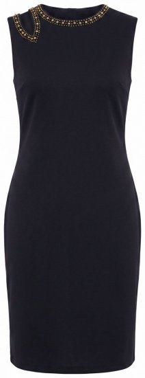 Ulla Popken 853766 Vestido ceñido sin mangas con strass Negro - Vestidos de verano - Vestidos de verano tallas grandes