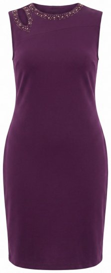 Ulla Popken 853766 Vestido ceñido con strass Ciruela - Vestidos de noche - Vestidos de fiesta de gran talla
