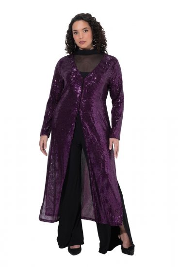 Ulla Popken 853770 Chaqueta de lentejuelas Ciruela - Chaquetas - Chaquetas para mujer en tallas grandes