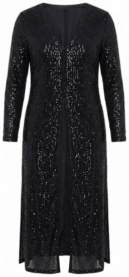 Ulla Popken 853770 Chaqueta de lentejuelas Negro - Chaquetas - Chaquetas para mujer en tallas grandes