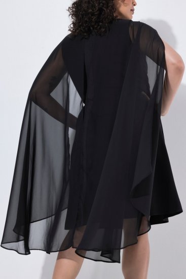 Ulla Popken 853774 Vestido con volantes Negro - Vestidos de noche - Vestidos de fiesta de gran talla