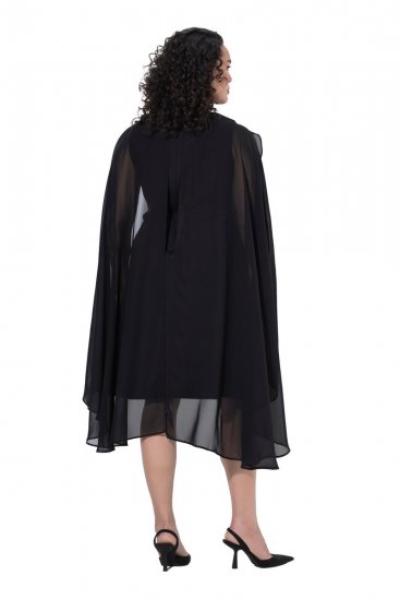 Ulla Popken 853774 Vestido con volantes Negro - Vestidos de noche - Vestidos de fiesta de gran talla