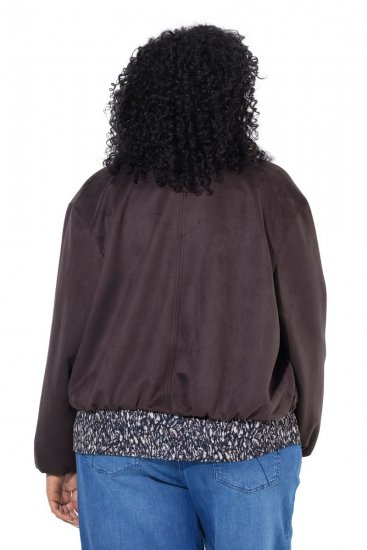 Ulla Popken 853792 Chaqueta de ante sintético Marrón - Chaquetas - Chaquetas para mujer en tallas grandes
