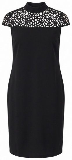 Ulla Popken 853808 Vestido de manga corta con cuello alto Negro - Vestidos - Vestidos para todas las tallas