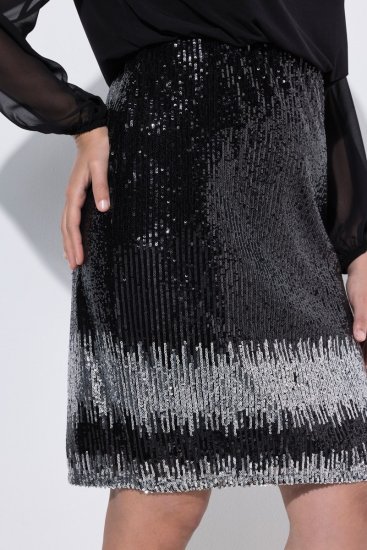Ulla Popken 853810 Vestido de lentejuelas Negro - Vestidos de noche - Vestidos de fiesta de gran talla