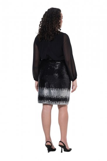 Ulla Popken 853810 Vestido de lentejuelas Negro - Vestidos de noche - Vestidos de fiesta de gran talla