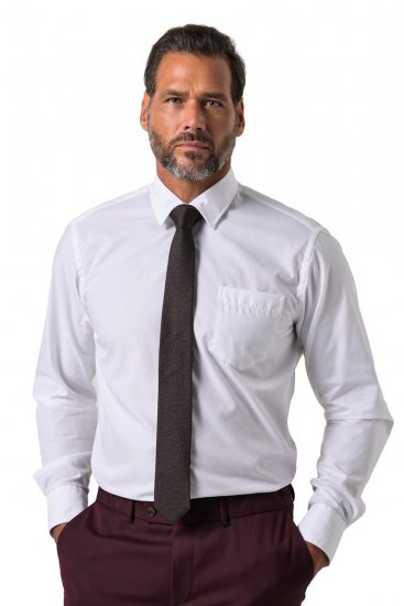 JP1880 853818 Corbata de seda extralarga Marrón oscuro - Corbatas y pajaritas - 