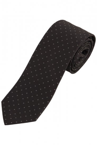 JP1880 853822 Corbata de seda de lunares extralarga Negro - Corbatas y pajaritas - 