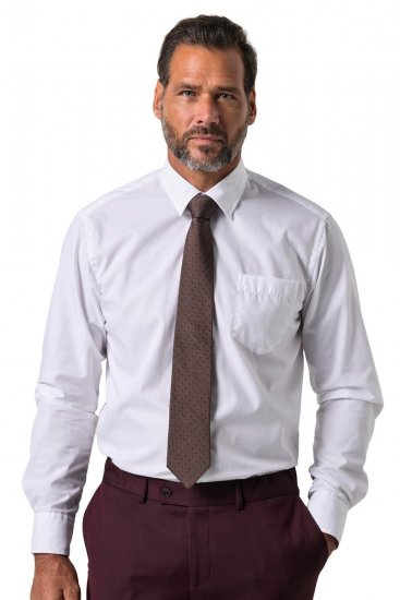 JP1880 853822 Corbata de seda de lunares extralarga Marrón oscuro - Corbatas y pajaritas - 