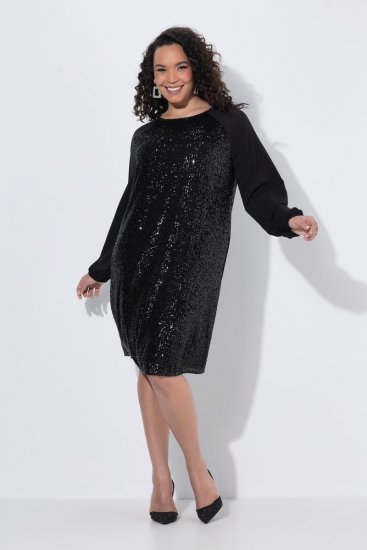 Ulla Popken 853871 Vestido de lentejuelas Negro - Vestidos de noche - Vestidos de fiesta de gran talla