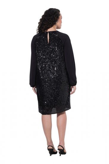 Ulla Popken 853871 Vestido de lentejuelas Negro - Vestidos de noche - Vestidos de fiesta de gran talla