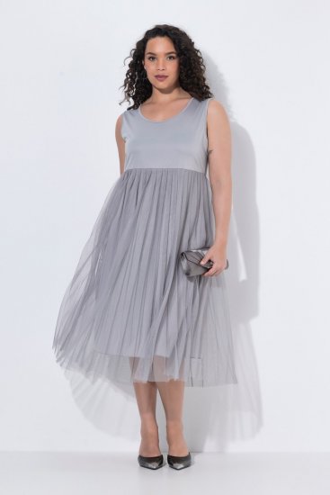 Ulla Popken 853879 Vestido midi evasé Gris - Vestidos midi - Vestidos midi de talla grande