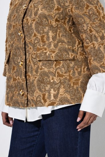 Ulla Popken 853996 Chaqueta Marrón claro - Chaquetas - Chaquetas para mujer en tallas grandes