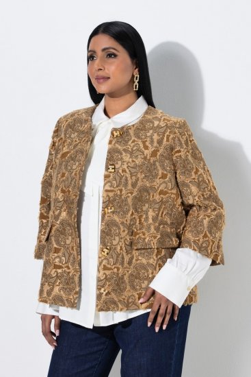 Ulla Popken 853996 Chaqueta Marrón claro - Chaquetas - Chaquetas para mujer en tallas grandes