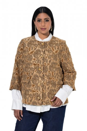 Ulla Popken 853996 Chaqueta Marrón claro - Chaquetas - Chaquetas para mujer en tallas grandes