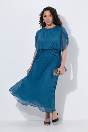 Ulla Popken 854031 Vestido largo sin mangas Petróleo - Vestidos maxi - Vestidos largos en tallas grandes