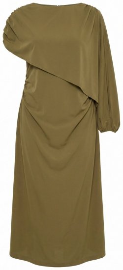 Ulla Popken 854048 Vestido largo de manga larga Verde oliva - Vestidos maxi - Vestidos largos en tallas grandes
