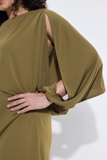 Ulla Popken 854048 Vestido largo de manga larga Verde oliva - Vestidos maxi - Vestidos largos en tallas grandes