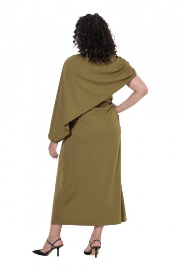 Ulla Popken 854048 Vestido largo de manga larga Verde oliva - Vestidos maxi - Vestidos largos en tallas grandes