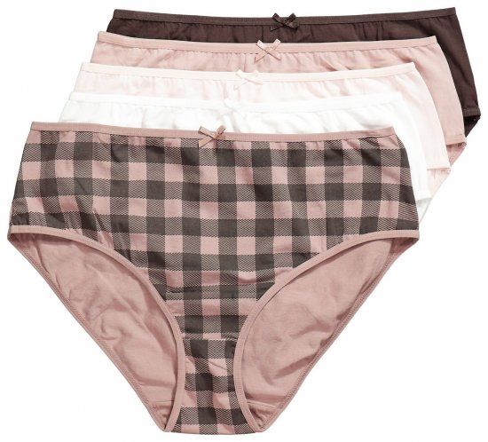 Ulla Popken 854114 Bragas de cuadros pack de 5 Topo - Bragas - 
