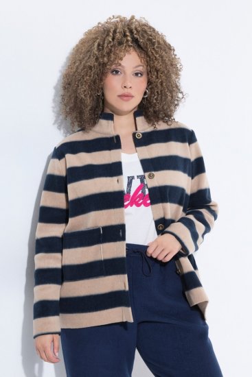 Ulla Popken 854366 Chaqueta polar Marrón claro - Chaquetas - Chaquetas para mujer en tallas grandes