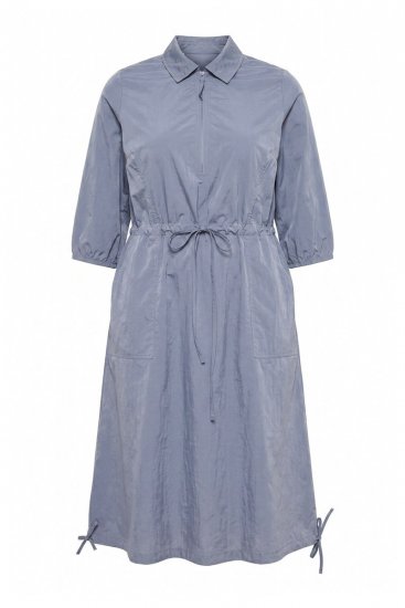 Ulla Popken 854413 Vestido midi con cordón Gris - Vestidos midi - Vestidos midi de talla grande