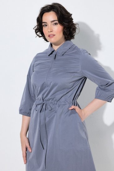 Ulla Popken 854413 Vestido midi con cordón Gris - Vestidos midi - Vestidos midi de talla grande