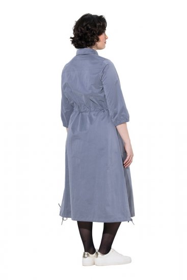 Ulla Popken 854413 Vestido midi con cordón Gris - Vestidos midi - Vestidos midi de talla grande