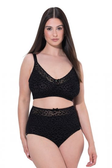 Ulla Popken 854551 Bóxer con estampado animal Negro - Bragas - 