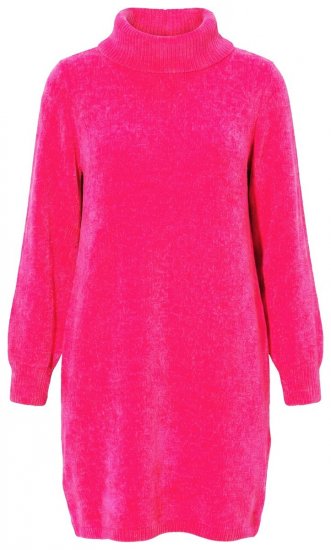 Ulla Popken 854602 Vestido de punto de manga larga con cuello alto Rosa - Vestidos - Vestidos para todas las tallas