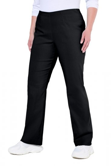 Ulla Popken 854910 Pantalón elástico abrigado con cintura elástica Negro - Pantalones de tela - Pantalones anchos de tela para mujer