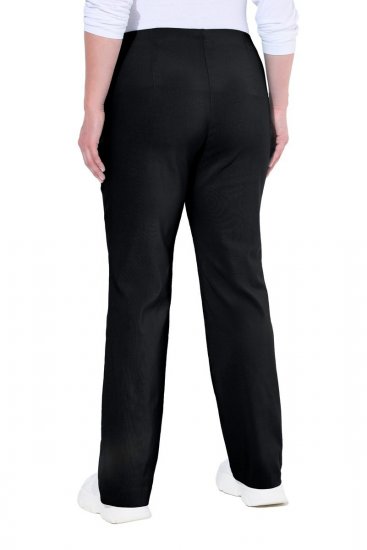 Ulla Popken 854910 Pantalón elástico abrigado con cintura elástica Negro - Pantalones de tela - Pantalones anchos de tela para mujer