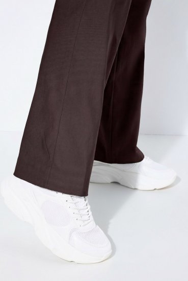 Ulla Popken 854910 Pantalón elástico abrigado con cintura elástica Marrón caoba - Pantalones de tela - Pantalones anchos de tela para mujer
