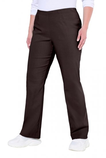 Ulla Popken 854910 Pantalón elástico abrigado con cintura elástica Marrón caoba - Pantalones de tela - Pantalones anchos de tela para mujer