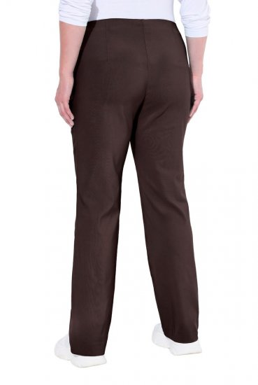 Ulla Popken 854910 Pantalón elástico abrigado con cintura elástica Marrón caoba - Pantalones de tela - Pantalones anchos de tela para mujer